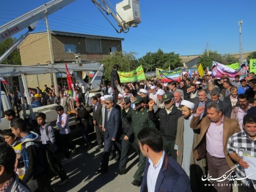 مراسم راهپیمایی سیزده آبان در شهرستان آق قلا
