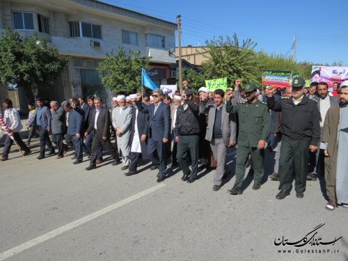مراسم راهپیمایی سیزده آبان در شهرستان آق قلا