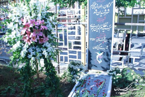 مراسم غبارروبی و عطرافشانی یادمان شهدای پنجم آذر در بیمارستان 5 آذر گرگان