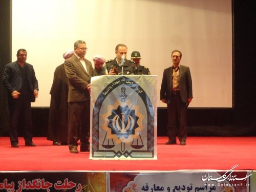 آئین تودیع و معارفه فرمانده نیروی انتظامی شهرستان ترکمن برگزار شد