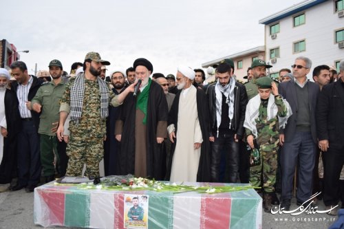 مراسم باشکوه تشییع پیکر شهید مدافع حرم اسماعیل زاهدپور در کردکوی