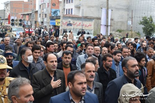 مراسم باشکوه تشییع پیکر شهید مدافع حرم اسماعیل زاهدپور در کردکوی