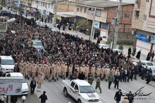 مراسم باشکوه تشییع پیکر شهید مدافع حرم اسماعیل زاهدپور در کردکوی