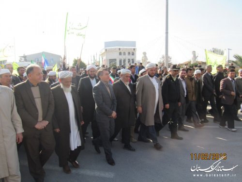 راهپیمایی یوم الله 22 بهمن در شهرستان گمیشان برگزار شد