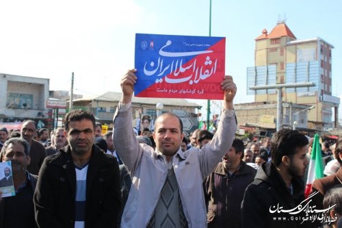 همزمان با سراسر کشور ؛ راهپیمایی 22 بهمن در شهرستان آزادشهر برگزار گردید