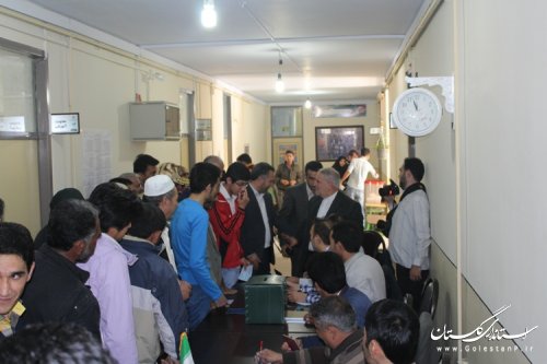 بازدید استاندار گلستان از روند برگزاری انتخابات در مراوه تپه