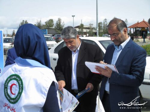 بازدید فرماندار از طرح های نوروزی جمعیت هلال احمر بندرگز