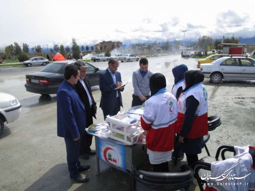بازدید فرماندار از طرح های نوروزی جمعیت هلال احمر بندرگز