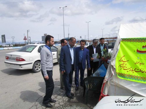 بازدید فرماندار بندرگز از کمپ های نوروزی پلیس و محیط زیست در پلیس راه نوکنده