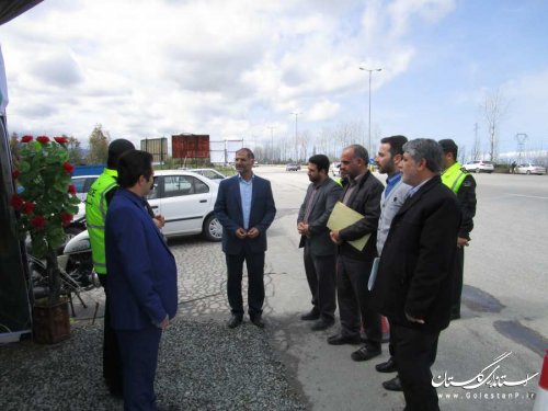بازدید فرماندار بندرگز از کمپ های نوروزی پلیس و محیط زیست در پلیس راه نوکنده