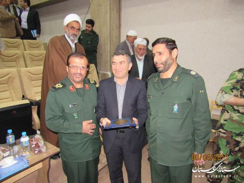 مراسم تکریم و معارفه فرمانده ناحیه مقاومت بسیج سپاه شهرستان گمیشان برگزار شد