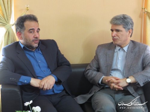 دیدار مدیرعامل آب و فاضلاب روستایی استان با فرماندار شهرستان آق قلا