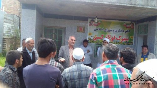 دیدار و گفتگوی بخشدار گلیداغ  با اهالی و دهیار روستای قولاق کسن