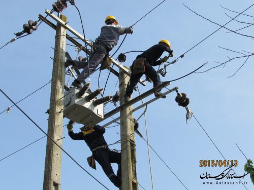 مانور جهادی تعمیرات فیدرkv20 نوروزی از مدیریت برق رامیان