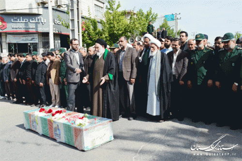 پیکر مطهر شهید مدافع حرم در گنبد کاووس تشییع شد
