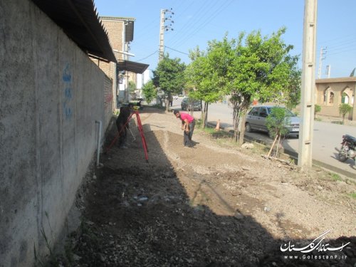 شروع عملیات پیاده رو سازی  شهر مزرعه کتول