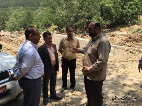 بازدید فرماندار علی آبادکتول  از پروژه های راه و شهرسازی شهرستان