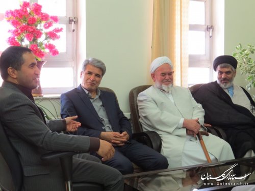 دیدار فرماندار و مسئولین با دادستان و رئیس دادگستری شهرستان آق قلا
