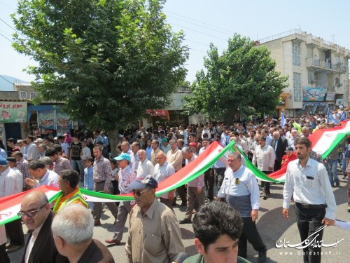 فریاد بلند آزادی قدس شریف در آسمان شهرستان گالیکش طنین انداز شد