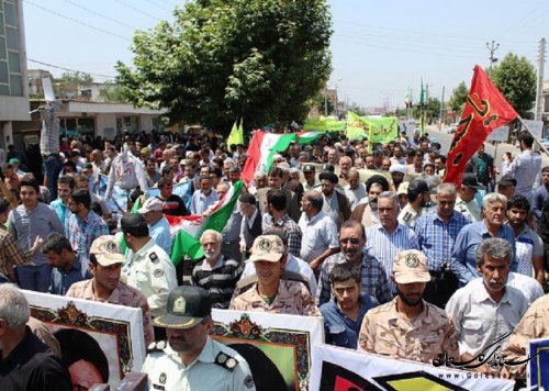 فریاد بلند آزادی قدس شریف در آسمان شهرستان گالیکش طنین انداز شد