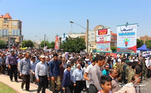 برگزاری راهپیمایی روز قدس در شهرستان آزادشهر با حضور باشکوه مردم