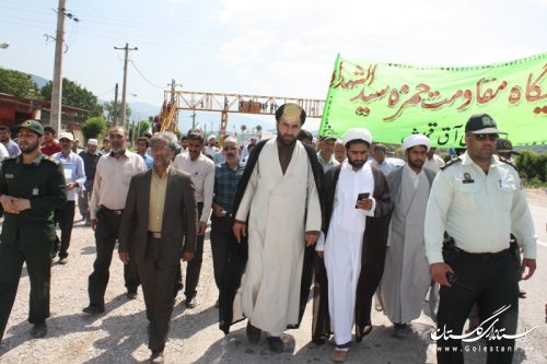 راهپیمایی باشکوه روز قدس بخش لوه در صادق آباد برگزار شد