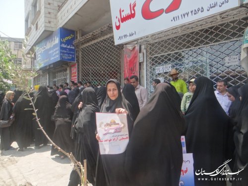 خروش انقلابی مردم روزه‎دار فاضل آباد در روز قدس