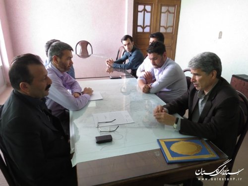 دیدار فرماندار با رئیس و کارکنان اداره صنعت،معدن و تجارت شهرستان آق قلا