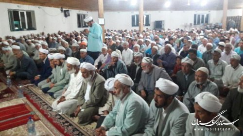 حضور بخشدار در نماز تراویح و مراسم ختم قرآن کریم روستای گلیداغ