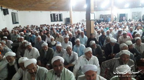 حضور بخشدار در نماز تراویح و مراسم ختم قرآن کریم روستای گلیداغ