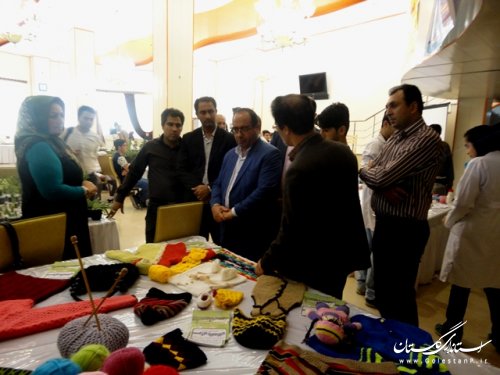 بازدید فرماندار علی آبادکتول از نمایشگاه دستاوردهای مرکز فنی و حرفه ای