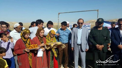 کلنگ زنی مدرسه ۶ کلاسه روستای  آق تقه جدید شهرستان مراوه تپه