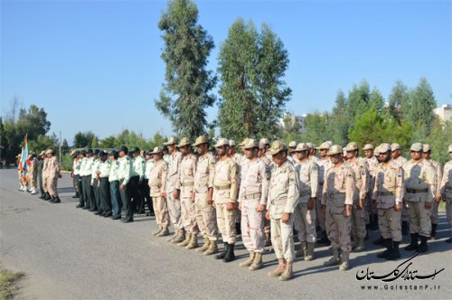 صبحگاه مشترک نیروهای مسلح مستقر در گنبدکاووس بر پا شد
