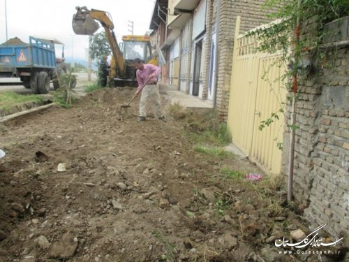 پیاده رو سازی ضلع غربی بلوار کشاورز شهر مزرعه
