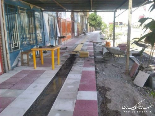 پیاده رو سازی ضلع غربی بلوار کشاورز شهر مزرعه