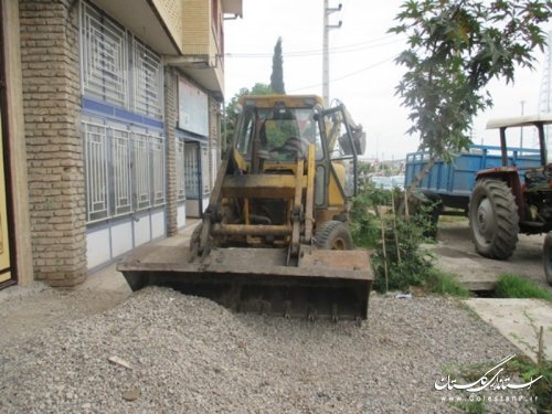 پیاده رو سازی ضلع غربی بلوار کشاورز شهر مزرعه