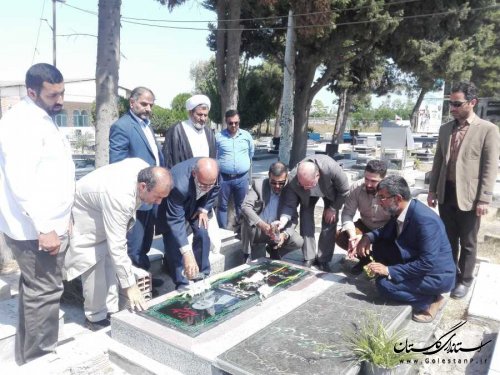 ﻿ دیدار نمایندگان بعثه مقام معظم رهبری با خانواده شهید منا در بندرگز