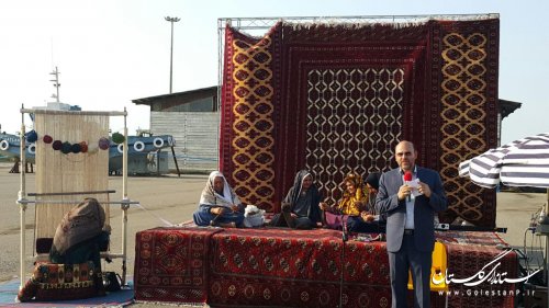 افتتاحیه اولین جشنواره فرش و صنایع دستی ترکمن در شهرستان ترکمن