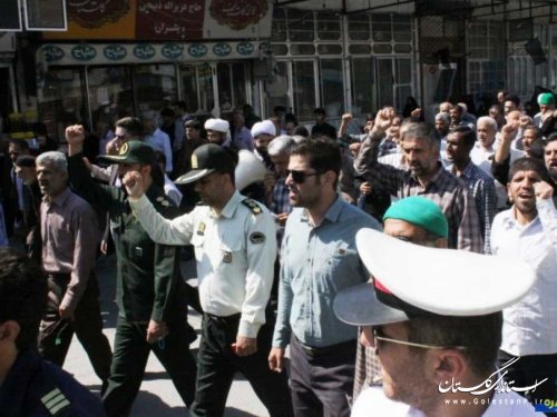 مردم بندرگز جنایات آل سعود و آل خلیفه را محکوم کردند
