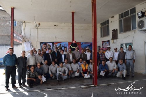 بازدید فرماندار، اعضای شورای اسلامی شهر و شهردار از واحد آتش نشانی علی آبادکتول