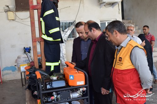 بازدید فرماندار، اعضای شورای اسلامی شهر و شهردار از واحد آتش نشانی علی آبادکتول
