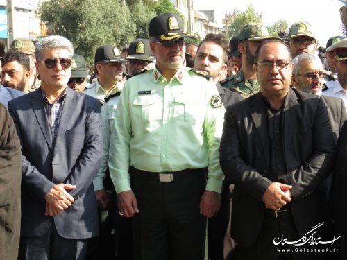 مراسم تشییع پیکر شهید استوار دوم حسن دیلم در علی‌آباد کتول برگزار شد