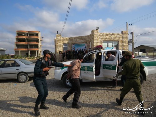 مانور پدافند غیرعامل در شهرک صنعتی آق قلا برگزار شد