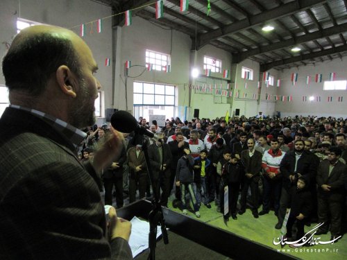 مراسم باشکوه راهپیمایی 13 آبان در شهرستان ترکمن برگزار شد
