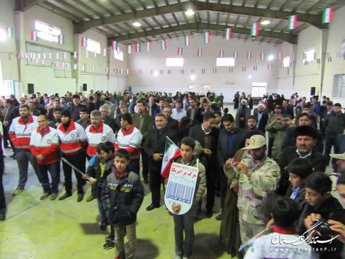 مراسم باشکوه راهپیمایی 13 آبان در شهرستان ترکمن برگزار شد