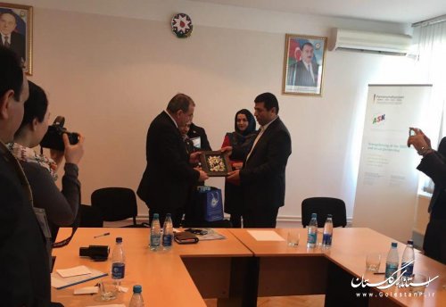 نشست اقتصادی استاندار گلستان با رییس کنفدراسیون کارفرمایان آذربایجان در باکو