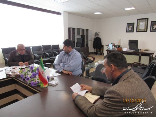 دیدار مسئولین اداره ثبت احوال و پست شهرستان با فرماندار گمیشان