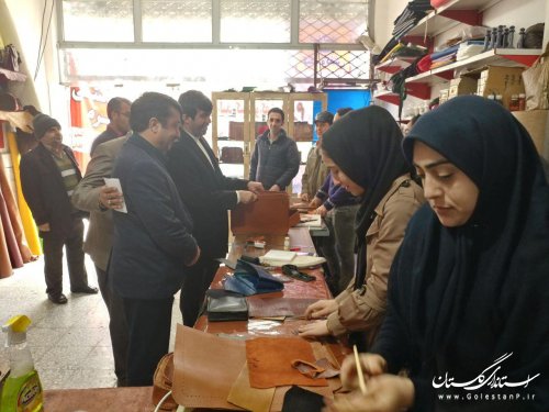 بازدید فرماندار کلاله و مدیرکل میراث فرهنگی از مجموعه کارگاه های صنایع دستی شهرستان