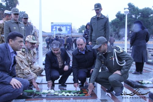 مراسم عطرافشانی و غبار روبی مزار شهدای شهر گرگان برگزار شد