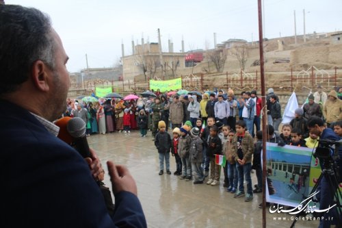 برگزاری همایش پیاده روی خانوادگی در روستای یکه توت شهرستان مراوه تپه